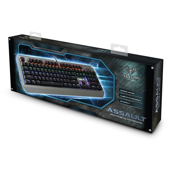 Aula Assault HUN fém világító mechanikus gamer billentyűzet Aula Assault HUN fém világító mechanikus gamer billentyűzet