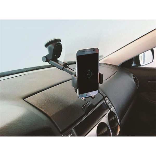 Quazar Q-Car fekete autós telefontartó konzol és vezeték nélküli gyorstöltő Quazar Q-Car fekete autós telefontartó konzol és vezeték nélküli gyorstöltő
