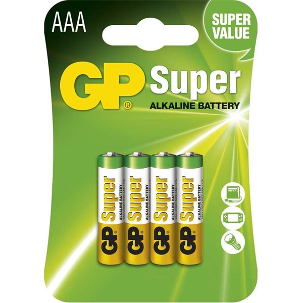 GP Super alkáli 24A 4db/blister mikro ceruza (AAA) elem GP Super alkáli 24A 4db/blister mikro ceruza (AAA) elem